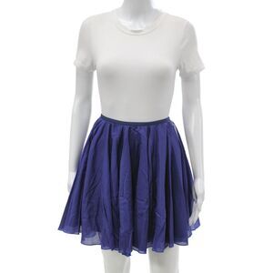 Hedge Women Skater Mini Skirt Purple Cotton Zip Solid Preppy Size XL